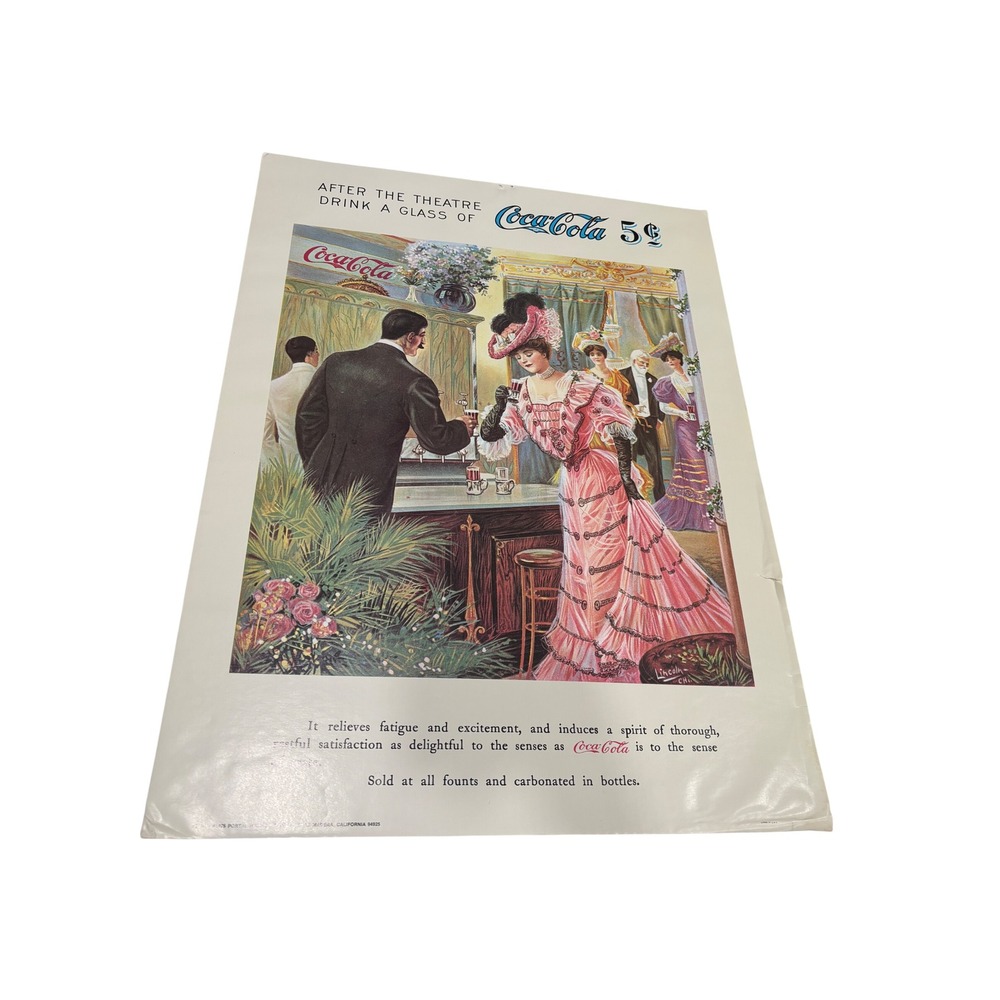 Vintage Coca-Cola After the Theatre 5 Cent Poster Portal Publications 18x24